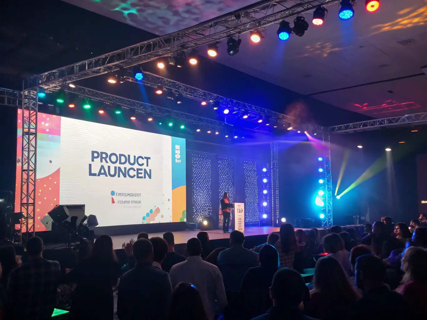 A photo of a startup showcase, featuring innovative products and services from emerging companies.