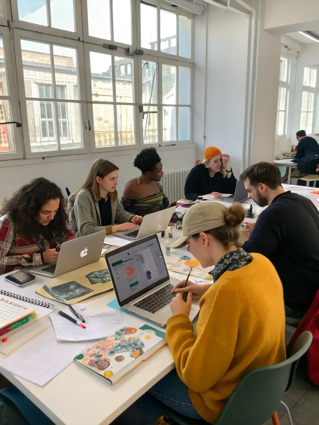 A photo capturing a workshop session at the 2022 Edinburgh Innovation Conference, showing participants actively engaged in a hands-on activity.